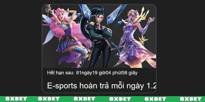 Khuyến mãi 8XBET Esports hoàn trả vốn mỗi ngày